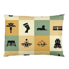 Egyptian Flat Style Icons Pillow Case by Bedest