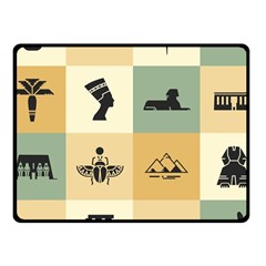 Egyptian Flat Style Icons Fleece Blanket (small) by Bedest