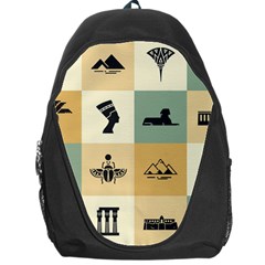 Egyptian Flat Style Icons Backpack Bag by Bedest