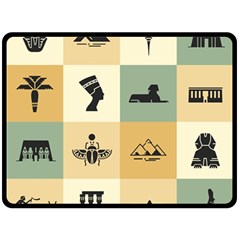 Egyptian Flat Style Icons Two Sides Fleece Blanket (large) by Bedest