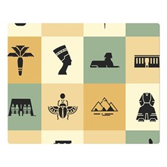 Egyptian Flat Style Icons Two Sides Premium Plush Fleece Blanket (large) by Bedest