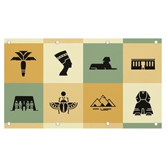 Egyptian Flat Style Icons Banner And Sign 7  X 4  by Bedest