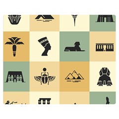 Egyptian Flat Style Icons Premium Plush Fleece Blanket (medium) by Bedest