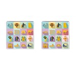 Egypt Icons Set Flat Style Cufflinks (Square) Front(Pair)