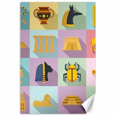 Egypt Icons Set Flat Style Canvas 24  X 36  by Bedest