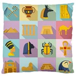 Egypt Icons Set Flat Style Standard Premium Plush Fleece Cushion Case (One Side) Front