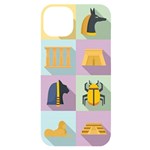 Egypt Icons Set Flat Style iPhone 14 Plus Black UV Print Case Front