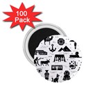 Dark Seamless Pattern Symbols Landmarks Signs Egypt 1.75  Magnets (100 pack)  Front