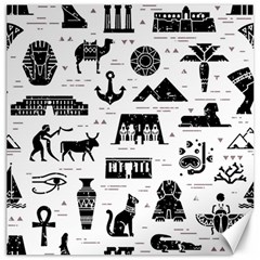 Dark Seamless Pattern Symbols Landmarks Signs Egypt Canvas 16  X 16  by Bedest