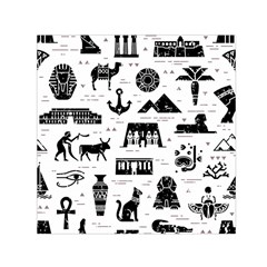 Dark Seamless Pattern Symbols Landmarks Signs Egypt Square Satin Scarf (30  X 30 ) by Bedest