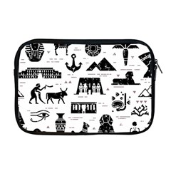 Dark Seamless Pattern Symbols Landmarks Signs Egypt Apple Macbook Pro 17  Zipper Case by Bedest