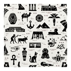 Dark Seamless Pattern Symbols Landmarks Signs Egypt Banner And Sign 3  X 3  by Bedest