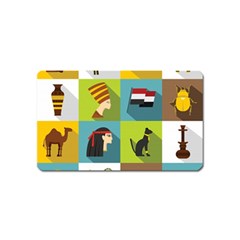 Egypt Travel Items Icons Set Flat Style Magnet (name Card) by Bedest