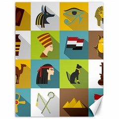 Egypt Travel Items Icons Set Flat Style Canvas 18  X 24  by Bedest