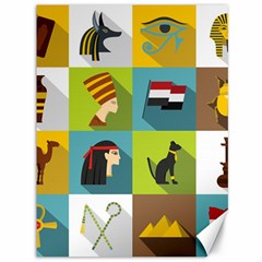 Egypt Travel Items Icons Set Flat Style Canvas 36  X 48  by Bedest