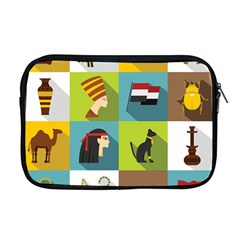 Egypt Travel Items Icons Set Flat Style Apple Macbook Pro 17  Zipper Case by Bedest