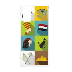 Egypt Travel Items Icons Set Flat Style Samsung Galaxy Note 20 Tpu Uv Case by Bedest