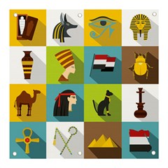 Egypt Travel Items Icons Set Flat Style Banner And Sign 3  X 3  by Bedest