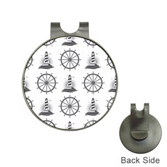 Marine Nautical Seamless Pattern With Vintage Lighthouse Wheel Hat Clips with Golf Markers