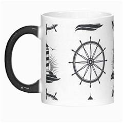 Marine Nautical Seamless Pattern With Vintage Lighthouse Wheel Morph Mug