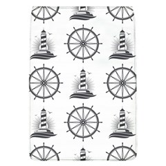 Marine Nautical Seamless Pattern With Vintage Lighthouse Wheel Removable Flap Cover (L)