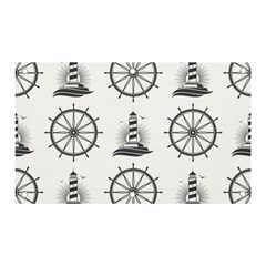 Marine Nautical Seamless Pattern With Vintage Lighthouse Wheel Banner and Sign 5  x 3 