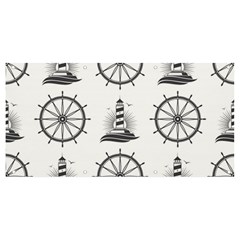 Marine Nautical Seamless Pattern With Vintage Lighthouse Wheel Banner And Sign 8  X 4  by Bedest