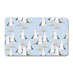 Cute Seagulls Seamless Pattern Light Blue Background Magnet (rectangular) by Bedest