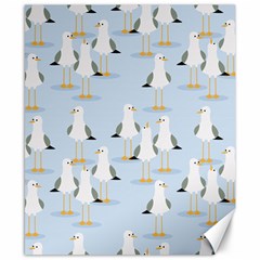 Cute Seagulls Seamless Pattern Light Blue Background Canvas 8  X 10  by Bedest