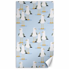 Cute Seagulls Seamless Pattern Light Blue Background Canvas 40  X 72  by Bedest