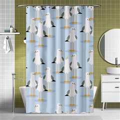 Cute Seagulls Seamless Pattern Light Blue Background Shower Curtain 48  X 72  (small)  by Bedest