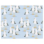 Cute Seagulls Seamless Pattern Light Blue Background Two Sides Premium Plush Fleece Blanket (Medium) 60 x50  Blanket Front