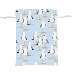 Cute Seagulls Seamless Pattern Light Blue Background Lightweight Drawstring Pouch (xl) by Bedest