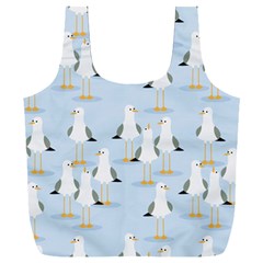 Cute Seagulls Seamless Pattern Light Blue Background Full Print Recycle Bag (xxxl) by Bedest