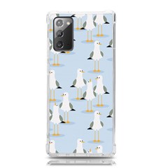 Cute Seagulls Seamless Pattern Light Blue Background Samsung Galaxy Note 20 Tpu Uv Case by Bedest