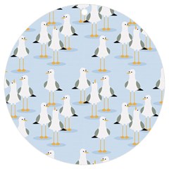 Cute Seagulls Seamless Pattern Light Blue Background Uv Print Acrylic Ornament Round by Bedest