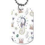 Seamless Pattern Cute Unicorn Cartoon Hand Drawn Dog Tag (Two Sides) Front