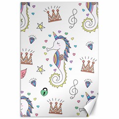 Seamless Pattern Cute Unicorn Cartoon Hand Drawn Canvas 20  X 30  by Bedest