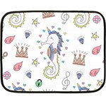 Seamless Pattern Cute Unicorn Cartoon Hand Drawn Fleece Blanket (Mini) 35 x27  Blanket