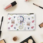 Seamless Pattern Cute Unicorn Cartoon Hand Drawn Cosmetic Bag (Small) Back