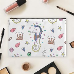 Seamless Pattern Cute Unicorn Cartoon Hand Drawn Cosmetic Bag (large) by Bedest