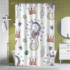 Seamless Pattern Cute Unicorn Cartoon Hand Drawn Shower Curtain 48  X 72  (small)  by Bedest