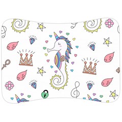 Seamless Pattern Cute Unicorn Cartoon Hand Drawn Velour Seat Head Rest Cushion by Bedest