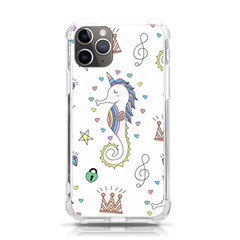 Seamless Pattern Cute Unicorn Cartoon Hand Drawn Iphone 11 Pro 5 8 Inch Tpu Uv Print Case by Bedest