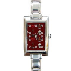 Tattoo Old School Background Pattern Rectangle Italian Charm Watch by Bedest