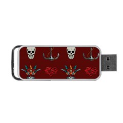 Tattoo Old School Background Pattern Portable Usb Flash (one Side) by Bedest