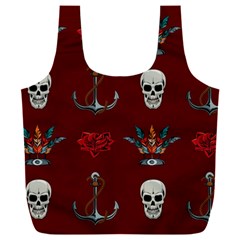 Tattoo Old School Background Pattern Full Print Recycle Bag (xxl)