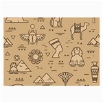 Egyptian Seamless Pattern Symbols Landmarks Signs Egypt Large Glasses Cloth (2 Sides) Front