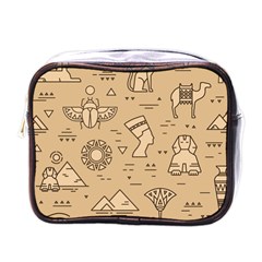 Egyptian Seamless Pattern Symbols Landmarks Signs Egypt Mini Toiletries Bag (one Side) by Bedest