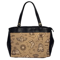 Egyptian Seamless Pattern Symbols Landmarks Signs Egypt Oversize Office Handbag by Bedest